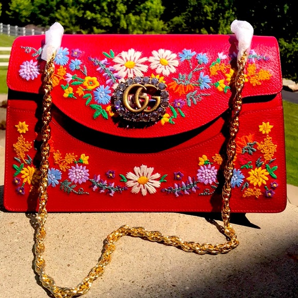 🎊2xHP🎊 Gucci Linea Ricami Large Bag - Picture 1 of 15